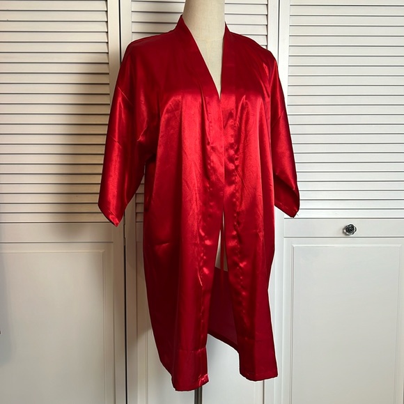Red Silky Robe - Picture 2 of 4